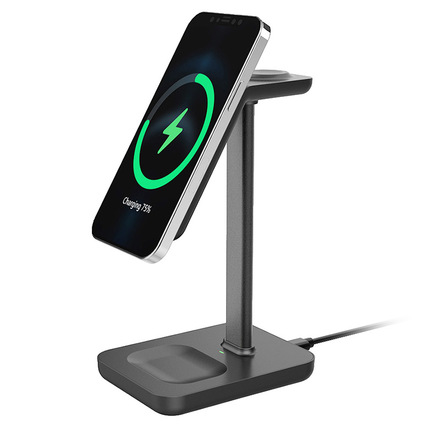 Solight stolní nabíječka 3v1, Qi2, MagSafe kompatibilní SSWC02