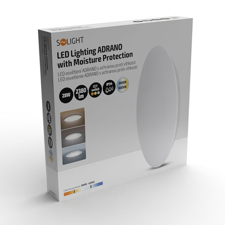 Solight LED osvětlení Adrano s ochranou proti vlhkosti, IP54, 28W, 2380lm, 3CCT, 38cm WO824