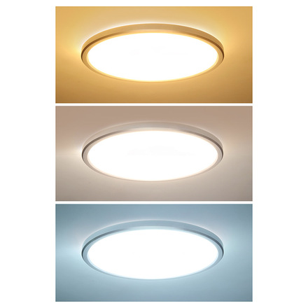 Solight LED osvětlení Acate s ochranou proti vlhkosti, IP54, 24W, 2160lm, 3CCT, 30cm, stříbrná WO826