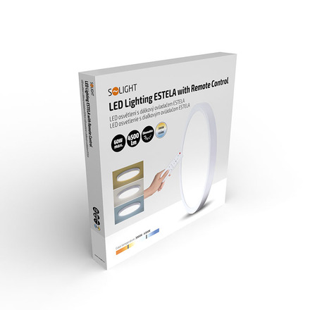 Solight LED osvětlení s dálkovým ovladačem Estela White, 60W, 4500lm, 50cm, změna chromatičnosti, stmívatelné WO8021