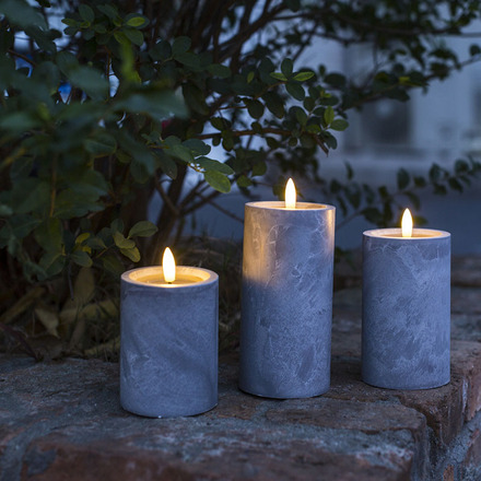 Solight sada LED svíček s časovačem, 3x svíčka, 10/13/15cm, šedá, 2xAA 1V285