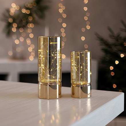 Solight sada dvou vánočních LED světélek, 15/20cm, 30x LED, AA baterie 1V287