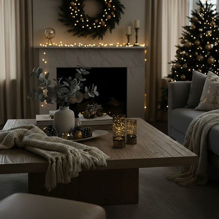 Solight sada dvou vánočních LED světélek, 15/20cm, 30x LED, AA baterie 1V287