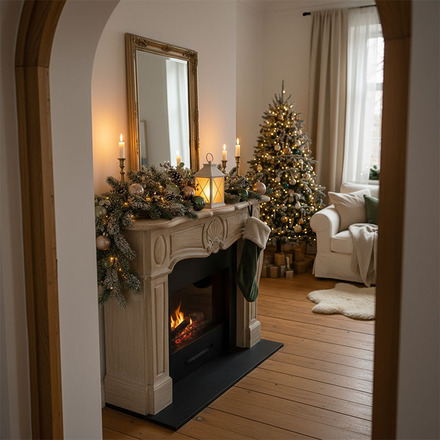 Solight LED vánoční lucerna bílá, 20cm, časovač, 2x AA 1V288