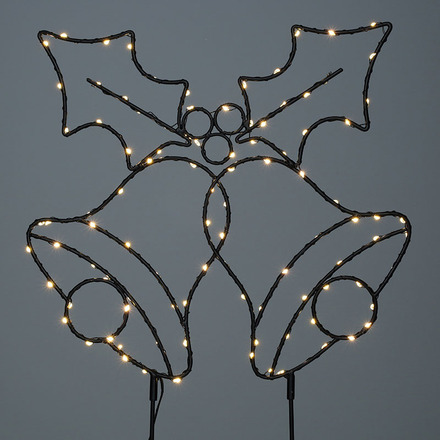 Solight LED venkovní dekorace zvonečky, 100x LED, časovač, 55cm, 3x AA 1V289