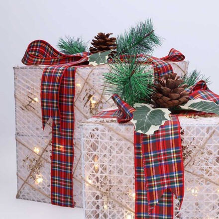 Solight sada 3 LED vánočních dárků, 48x LED, IP44, 230V 1V291