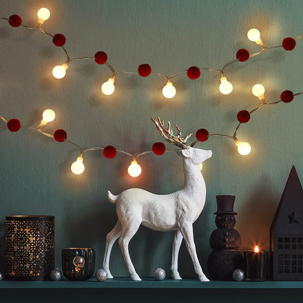 Solight LED vánoční řetízek červená-bílá, 20x LED, 1,5m, 2xAA 1V292