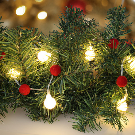 Solight LED vánoční řetízek červená-bílá, 20x LED, 1,5m, 2xAA 1V292