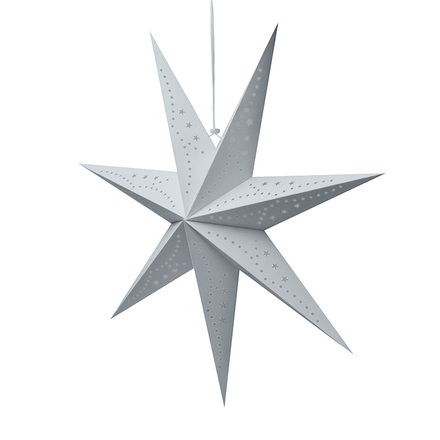 Solight LED vánoční hvězda stříbrná, závěsná, časovač, 60cm, 20x LED, 2x AA 1V294