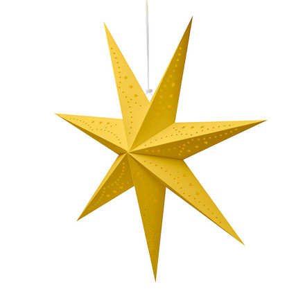 Solight LED vánoční hvězda zlatá, závěsná, časovač, 60cm, 20x LED, 2x AA 1V295