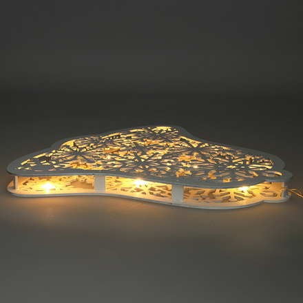 Solight LED dřevěný vánoční zvoneček, 9x LED, bílá, 30cm, časovač, 2x AA 1V296