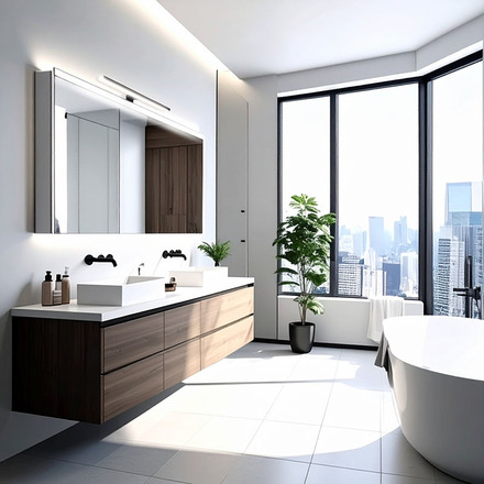 Solight LED koupelnové osvětlení nad zrcadlo 3v1, 12W, 780lm, 4000K, IP44, 60cm, černá WO828-BLK