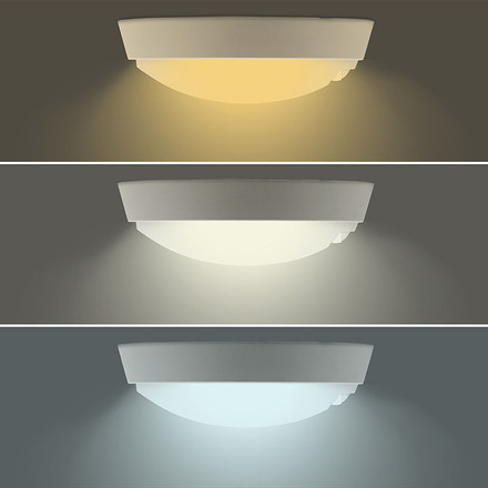 Solight LED venkovní osvětlení se senzorem, 3 CCT,  15/18/20W, 1800lm, 22cm, 2v1 - bílý a černý kryt WO780-2