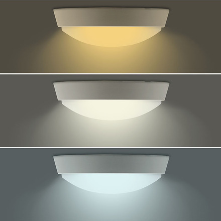 Solight LED venkovní osvětlení, nastavitelná teplota světla - 3CCT, 15/18/20W, 1800lm, 22cm, 2v1 - bílý a černý kryt WO779-2