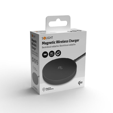 Solight bezdrátová nabíječka, Qi2, MagSafe kompatibilní SSWC03