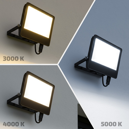 Solight LED reflektor TOP, 50W, max. 6500lm, 3CCT, volitený výkon 100/60%, IP65, rychlokonektor WM-50W-T