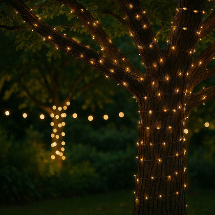 Solight LED solární řetěz, 200LED, 22m, teplá bílá WL919