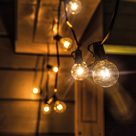 Solight LED prodloužitelný venkovní balkonový řetěz s žárovkami, 10 žárovek, 5m+3m, 500lm, teplá bílá WO794-2