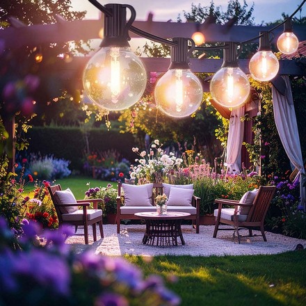 Solight LED prodloužitelný venkovní balkonový řetěz s žárovkami, 10 žárovek, 5m+3m, 500lm, teplá bílá WO794-2