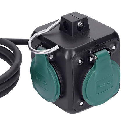 Solight prodlužovací přívod kostka 3m, 3 zásuvky IP44, 3 x 1mm2, kabel guma H05RR-F PP325