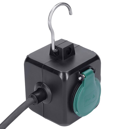 Solight prodlužovací přívod kostka 3m, 3 zásuvky IP44, 3 x 1mm2, kabel guma H05RR-F PP325