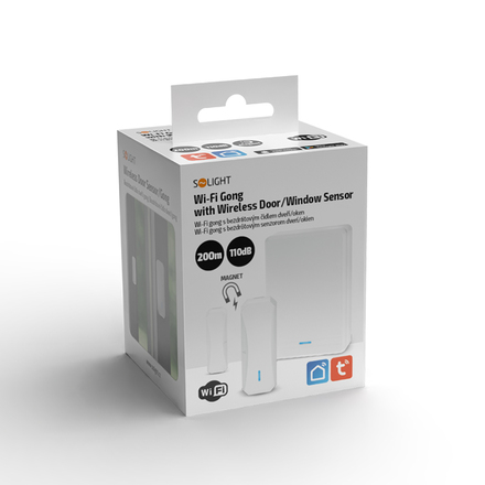 Solight smart WiFi hlásič pohybu/gong, magnet čidlo na dveře, napájení ze zásuvky, bílý 1D23WIFI