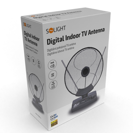 Solight pokojová anténa, DVB-T2/FM, 36dB HP04