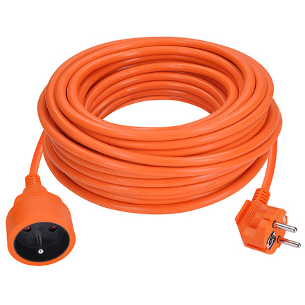 Solight prodlužovací přívod - spojka, 1 zásuvka, 20m, 3 x 1,5mm2, oranžová PS07