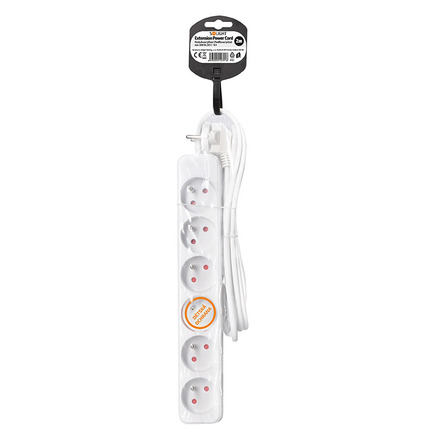 Solight prodlužovací přívod, 6 zásuvek, bílý, 2m PP61