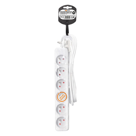 Solight prodlužovací přívod, 6 zásuvek, bílý, 3m PP62