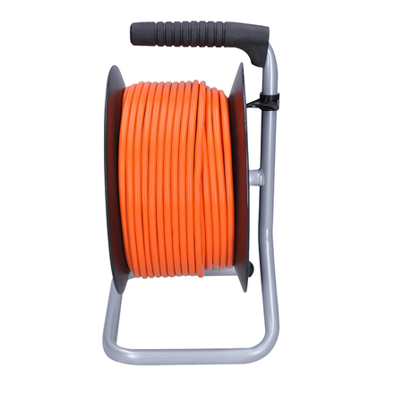 Solight prodlužovací přívod na bubnu, 4 zásuvky, 50m, oranžový kabel, 3x 1,5mm2 PB04