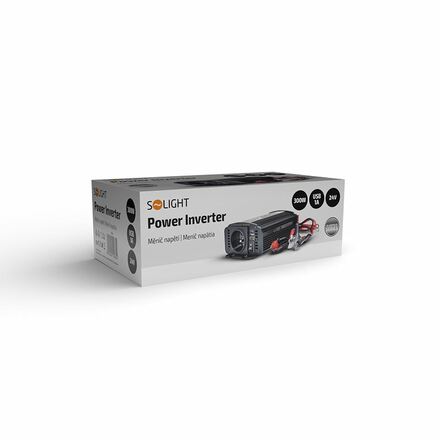 Solight invertor 12V, USB 500mA, kovový, černý, max. zatížení: 300W IN06