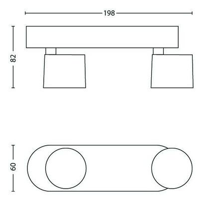 Philips 56242/48/16 Star bodové LED svítidlo 2x4,5W 1000lm 2700K stmívatelné IP20, hliník