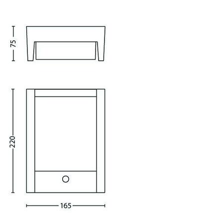 Philips NOV 2016 Arbour IR SVÍTIDLO VENKOVNÍ NÁSTĚNNÉ SENZOR 1x6W 16461/93/16