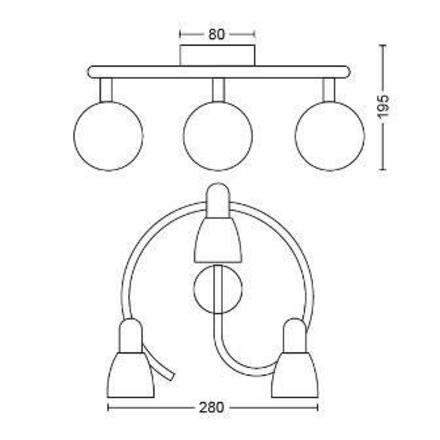 Philips NOV 2016 burlap SVÍTIDLO BODOVÉ NIKL 3x40W 230V 50233/17/E7