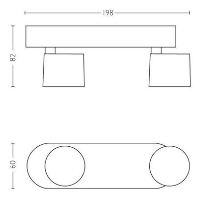 LED WarmGlow Bodové svítidlo Philips Star 56242/31/P0 bílé 2200K-2700K 2x4,5W