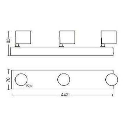 LED WarmGlow Bodové svítidlo Philips Star 56243/31/P0 bílé 2200K-2700K 3x4,5W