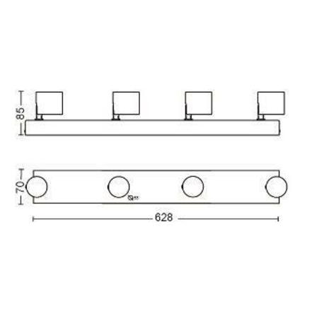 LED WarmGlow Bodové svítidlo Philips Star 56244/31/P0 bílé 2200K-2700K 4x4,5W