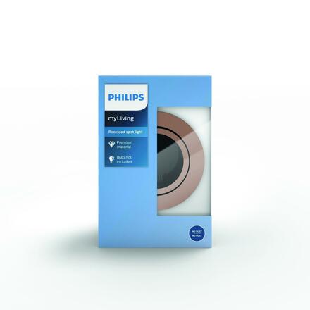 Zapuštěné bodové podhledové svítidlo Philips Donegal 50391/05/PN měděné