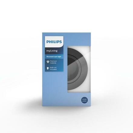 Zapuštěné bodové podhledové svítidlo Philips Donegal 50391/99/PN šedé