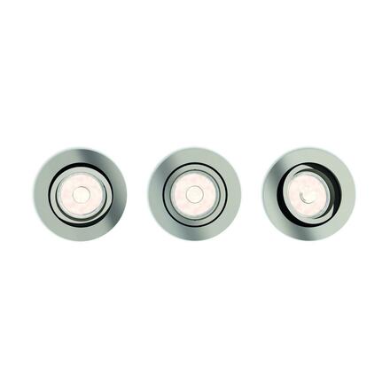 Zapuštěné bodové podhledové svítidlo Philips Donegal set 3ks 50393/17/PN matný chrom