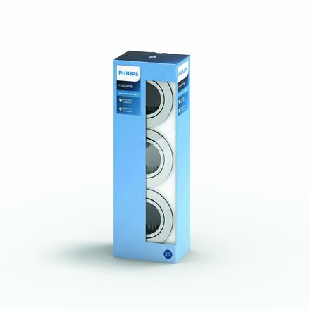 Zapuštěné bodové podhledové svítidlo Philips Donegal set 3ks 50393/17/PN matný chrom