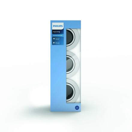 Zapuštěné bodové podhledové svítidlo Philips Donegal set 3ks 50393/17/PN matný chrom