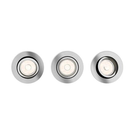 Zapuštěné bodové podhledové svítidlo Philips Donegal set 3ks 50393/11/PN lesklý chrom