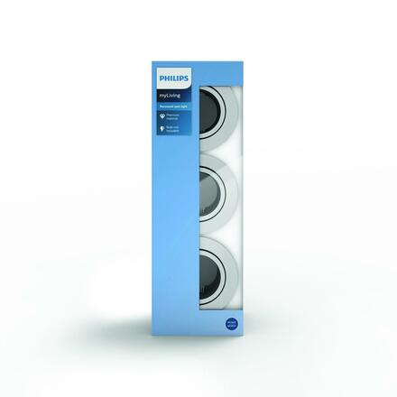 Zapuštěné bodové podhledové svítidlo Philips Donegal set 3ks 50393/11/PN lesklý chrom