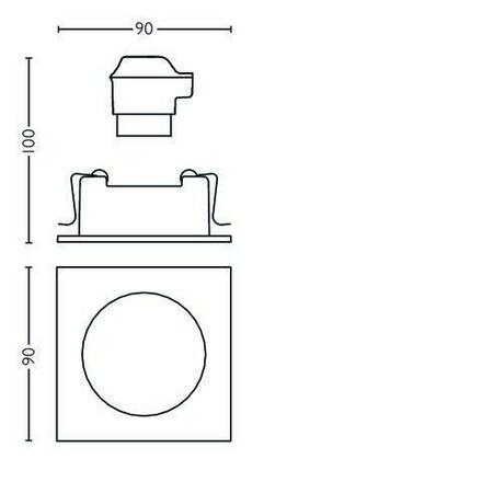 Philips HUE WA Milliskin podhledové LED svítidlo 1xGU10 5,5W 250lm 2200-6500K hranaté IP20, hliníkové