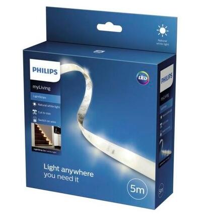 Philips 70102/31/P2 LightStrips LED pásek 5m 1x22W 2050lm 3500K IP20, transparentní