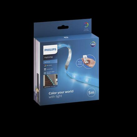 Philips 70102/31/P6 Lightstrip LED pásek 5m 1x17W 450lm RGB krokové stmívání + ovladač IP20, transparentní