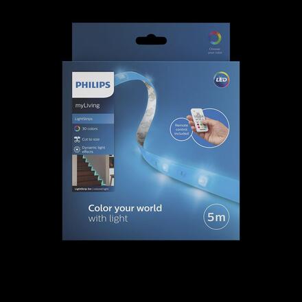 Philips 70102/31/P6 Lightstrip LED pásek 5m 1x17W 450lm RGB krokové stmívání + ovladač IP20, transparentní