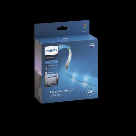 Philips 70101/31/P6 Lightstrip LED pásek 2m 1x8W 180lm RGB krokové stmívání IP20, transparentní